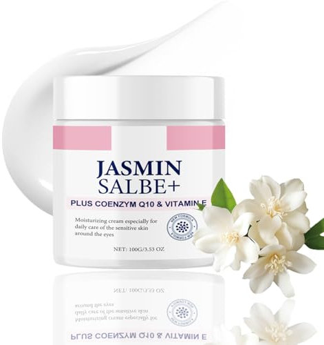 Jasmin Salbe Augen, Augencreme Gegen Falten und Augenringe für Frau, Augenpflege für Tränensäcke Schwellungen, Jasminsalbe Anti Falten und Eye Cream für Augenringe, Augensalbe für Anti Aging