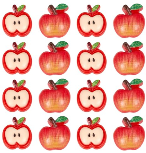 PH PandaHall 80pcs Apple Cabochons 2 Styles Flatback Resin Charms 3D Fruit Beads Charms Cabochon 18x19mm Apples Cabochons Decoration for Nails Charm Embellishment Craft Phone Bag Shoes