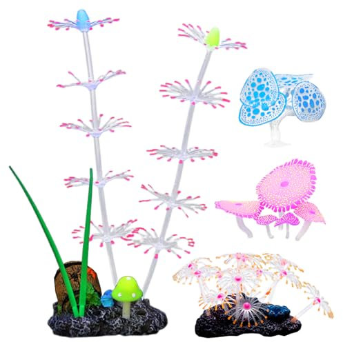 4Pcs Coralli Fluorescenza Erba Acquari Accessori Decori Paesaggio Per Acquari Sicuro Acquari Ambiente Vita Come Pianta Acqua