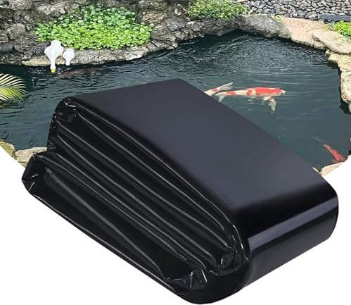Rytgdxss Liner piscine1.5x2.5m,bache Bassin hdpe, Bassin Exterieur, Matériau en HDPE Noir, Imperméable et Résistant aux Intempéries,Convient pour Les étangs, Les biotopes, Les piscines Naturelles