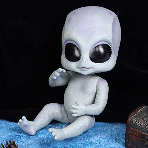 Tomantery Große Alien-Puppe mit Schwarzen Augen, Hochsimulierte Alien-Puppe für und Erwachsene, Material, 34,9 cm, Spielzeug für, Exquisite Verarbeitung, Als Schönes Geschenk (Ausländer)