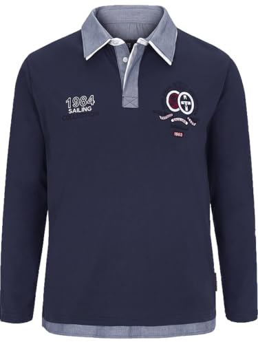 Jan Vanderstorm Herren Sweatshirt Fenno | aus Baumwolle, Casual Sweater für Männer im modernen Rugby-Design, hochwertiger Lagen-Look mit Kragen, große Größen L–7XL