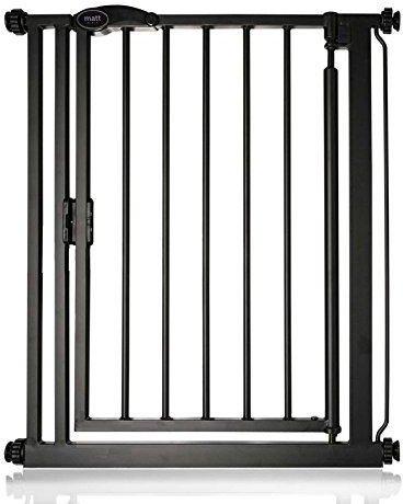 Safetots Pressure Fit Self Closing Stair Gate, Narrow, 68.5cm - 75cm, Matt Black, Auto Closing Baby Gate, Safety Barrier for Toddler, Easy Installation