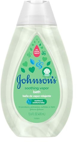 Johnson's Baby Dampfbad mit beruhigenden Aromen zum Entspannen von Babys, sanftes, reißfreies Babybad beruhigt und tröstet das Baby, hypoallergene Flüssigkeit, Paraben-, Farbstoff- und sulfatfrei, 30