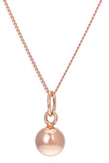 jewellerybox Rose Gold Plated Sterling Silver Ball Necklace - 14 Inches
