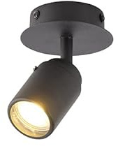 Qazqa Badezimmer Deckenstrahler, Deckenspot - Ducha - Schwarz, max. 35W, Geeignet für LED, 10cm, Rund, IP44, Ideal als Wohnzimmerlampe, Küche lampe und
