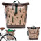 Ikuri Fahrradtasche für Gepäckträger Satteltasche Einzeltasche Packtasche, abnehmbar, mit Tragegurt zum Umhängen, aus Plane, Unisex, Wasserdicht - Modell Cactus