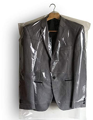 100 pezzi Copertura antipolvere abbigliamento,sacchetti per il lavaggio a secco in plastica trasparente può essere sospeso