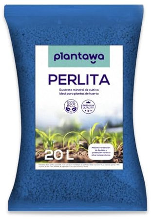 PLANTAWA Perlita Sustrato 20L, Tierra para Plantas Sustrato para Plantar Semillas Huerto Urbano, Abono Natural Tierra para Jardín Exterior, Sustratos y Abonos