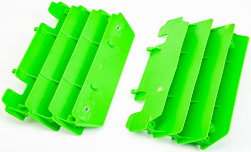 POLISPORT 8472400002 - Juego de protectores de radiador fabricado en polipropileno resistente y duradero sin herrajes compatible con motocicletas Kawasaki en color verde