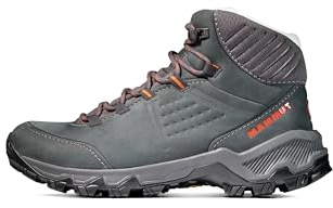 Mammut Nova IV Mid LTH Women | Wanderschuhe für Damen, Trekkingschuhe für Hiking und Wandern, Outdoor Schuhe, Leichte Bergschuhe, Mit Vibram Außensohle | Black-Hot Red, 7.5