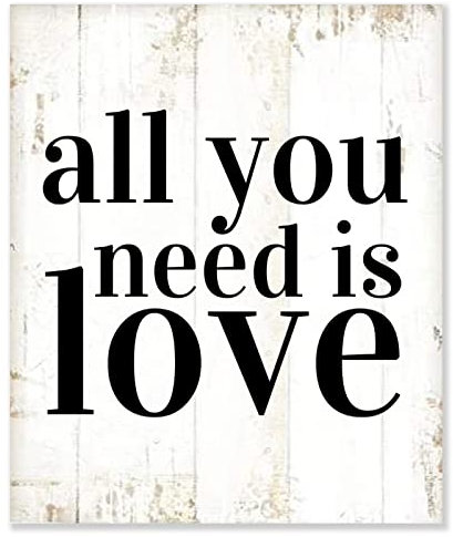 Rustic Wood Sign All You Need Is Love Retro Hanging Wooden Plaque Farmhouse Wall Art Decor, Funny Quotes Sign Housewarming Gift 10x12in, Vertical Indoor/Outdoor Decorations