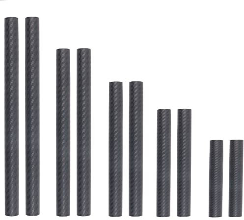 Fotga Kohlefaser 15mm 19mm Stangenrohr für 15mm 19mm Schienensystem Videofilmer DSLR Follow Focus Matte Box, kein Gewinde (Carbon Fiber 19mm Rod- 2X 8)