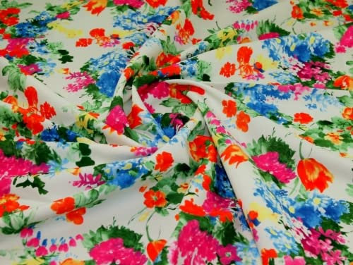 Kleiderstoff, Digitaldruck, Polyester, mehrfarbig, Meterware