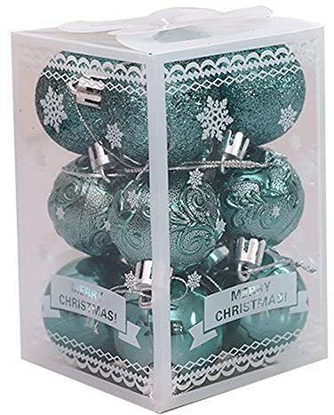 BYYLECL 12 Stück Weihnachtskugeln, Weihnachtskugel-Ornamente, farbige Weihnachtsbaumkugeln, DIY-Glitzer-Kugeln, Set, Weihnachtsbaum, hängende Dekorationen, Olivgrün