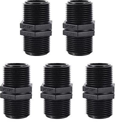 FOGWOWO 5 Pezzi Maschio 3/4 x 3/4 BSP Connettori per Sistema di Irrigazione,Acqua Adattatore Raccordi per Tubi da Giardino