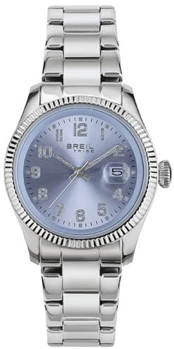 Breil Uhr Damen Classic Elegance Ziffernblatt HELLBLAU Bewegung NUR Zeit Quartz e Bracelet Stahl Silber EW0628