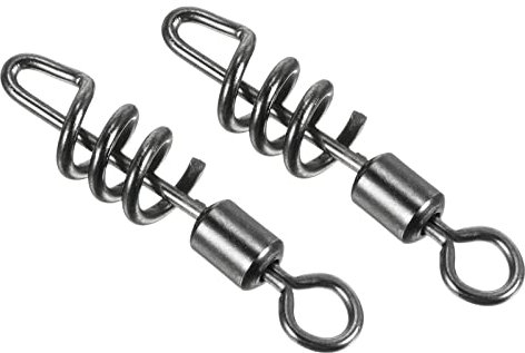 PATIKIL Corkscrew Swivel Snap, 30 Pack 33lb Stainless Steel Quick Release Cork Screw Fishing Terminal Tackle, Black
