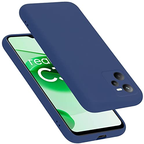Cadorabo Hülle kompatibel mit Realme C35 / Narzo 50A Prime Hülle Silikon Handyhülle für C35 / Narzo 50A Prime Case aus flüssigem Silikon- Kratzfeste und stoßfeste dünne TPU Schutzhülle - Liquid BLAU