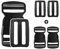 DOJA Barcelona | Fibbie Plastica 20mm | 2 Unità Fibbie a Scatto + 2 Passanti in Plastica Doppio | Lunghezza Interna 20mm | Gancio in Plastica | Passanti Cinghia Borsa | Fibbie Passanti in Plastica