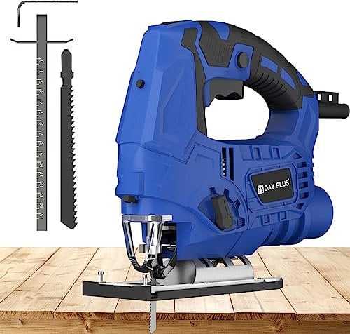 Jigsaw Tool, 700W 2800 SPM Jig Saw with 6 Variable Speed, Electric Jigsaw Corded Wood Cutter, 4 Orbital Sets, ±45° Bevel Adjustment, Pendulum Action Jigsaw with Laser Guide for Home Improvement