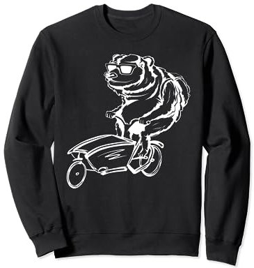 Lustiges Lastenrad mit einem Bären elektro bike Geschenk Sweatshirt