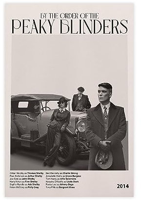 EMIGOS Peaky Blinders inspiriertes Vintage-Poster aus der Mitte des Jahrhunderts, modernes Poster, Leinwandposter, Wandkunst, Dekordruck, Bild Gemälde für Wohnzimmer, Schlafzimmer, Dekoration,