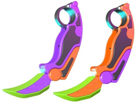 Pequeño Cuchillo de rábano Mini Modelo de Juguete sensorial, Novedad, Relleno de Medias, pequeño Cuchillo de rábano, Cuchillo inquieto de impresión 3D, Naranja Violeta