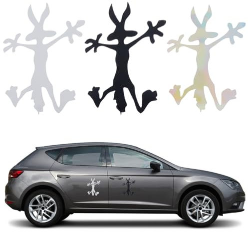 SUPERFINDINGS 3 PZ 3 Colori Cartoon Coyote Splat Decal 29x40cm Divertenti Animali PVC Autoadesivi Adesivi per Auto Camion Moto - Grafica Decalcomania