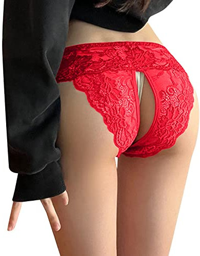 Damen String Tanga Slips Sexy Unterhosen Sexy Höschen Hohe Taille Thong Bikini Unterwäsche Babydoll mit Herzförmiger-Ring Reizvoller Niedrige Taille G-String Dessous