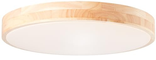 Brilliant LED Deckenleuchte Slimline D 50 cm, 3800 lm, 3000-6500 K, CCT, dimmbar, Holz hell/weiß