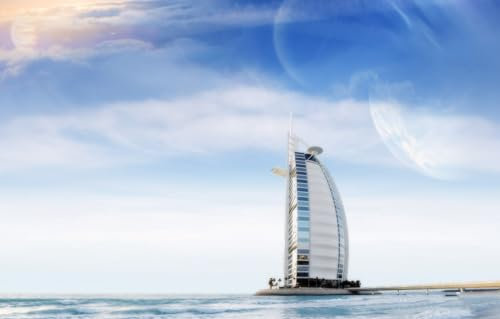 Puzzle 1000 Teile für Erwachsene, Puzzle, Lernspiele, Heimdekoration, Puzzle, Meer, Burj Al Arab, Dubai, 50 x 70 cm
