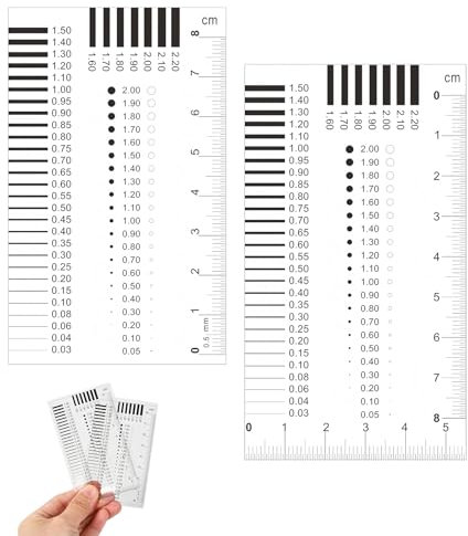 Rundago 2 Stück Spaltmaß Messwerkzeuge Bügelmessschraube Messkeil Spaltmaß Risslineal Rissmonitor Sachverständigen Zubehör für Immobilienbewertung Wertgutachten