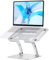 Lucrave Laptop Ständer, Aluminium Laptopständer Höhenverstellbar, Ergonomisch Notebookständer Laptophalterung Halter Kompatibel mit MacBook Air Pro, Dell XPS, HP Notebook (10-17.3'') Silber