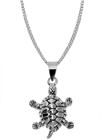 Soul-Cats echt 925 Silber Schildkröte Anhänger mit Kette