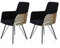 KHG Esszimmerstühle 2er Set, Polsterstuhl mit Armlehnen Leo-Optik, Stuhlbeine Metall pulverbeschichtet, Küchenstuhl, Essstuhl, Armlehnstuhl, für Esszimmer Küche Büro
