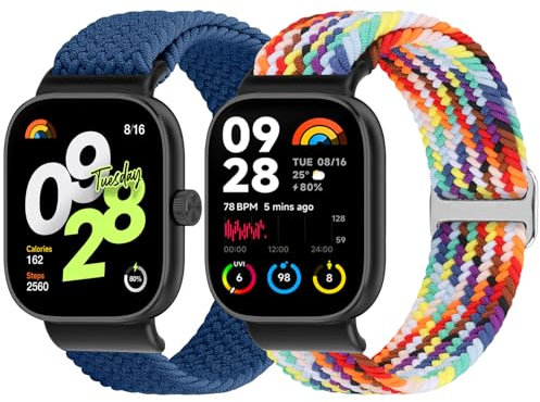 TumCez Geflochtene Armband Kompatibel mit Xiaomi Redmi Watch 5/Redmi Watch 4/Xiaomi Smart Band 9 Pro/Smart Band 8 Pro Armband Ersatzarmband für Herren Damen