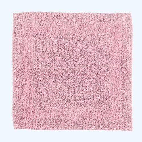 Homescapes Premium Duschvorleger rosa, Duschteppich 50x50 cm mit Wende-Design, Kleiner Badteppich Baumwolle