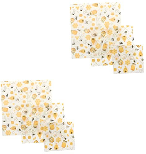 minkissy 6 STK Lebensmittelverpackungen aus Bienenwachs fettbeständige Verpackung Bienenwachs bedeckt bienenwachstücher für Lebensmittel bienenwachstuch für Lebensmittel Frischhaltetuch