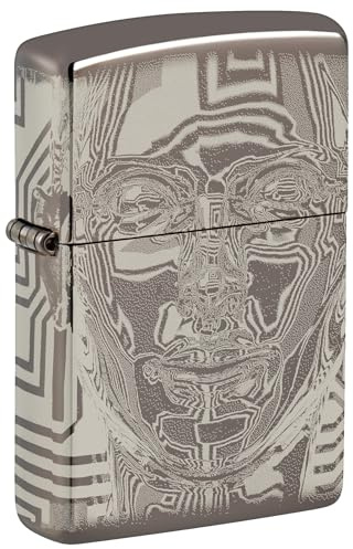 Zippo - Windproof Lighter, 3D Metal Head Design, Black Ice, 360° Photo Image, Refillable, Reusable, Windproof Design, Gift Box, Made in the USA