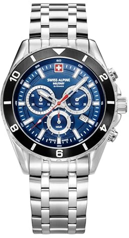 Swiss Alpine Military Herren-Armbanduhr Chronograph Analog Quarz 7034.9 Edelstahl