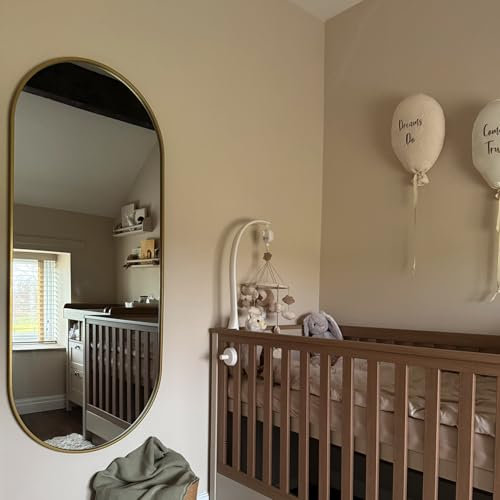 Jobu | Oro – Specchio da parete doppio ad arco 150 x 60 cm – Specchio moderno verticale o orizzontale per camere da letto e salotti | Emi