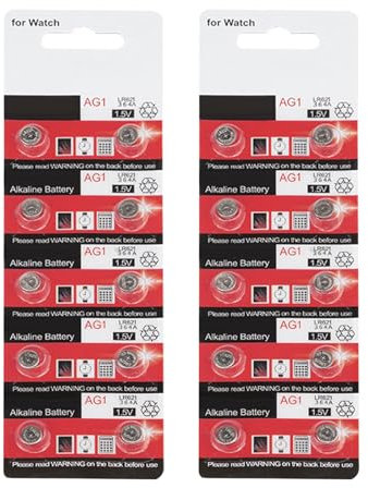 Supoion Lot de 10/20 piles bouton AG1/LR621 - Longue durée de vie - 1,5 V - Pour montres et petits appareils électroniques