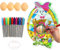 KEELYY Ostereier Maschine, Eier Bemalen Maschine mit 8 Bunten Schnelltrocknenden Markern, Osterei Dekorationsset, DIY Gemalte Deko Ostereier, Ostergeschenke für Kinder und Erwachsene