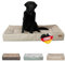 HS-Hundebett® Hundebett Kunstleder L (80x120 cm) – Dog Bed für kleine & große Hunde – Pflegeleicht & Formstabil – Waschbares Hundekörbchen & Hundesofa – Hygienisch & robust – Beige, Made in DE
