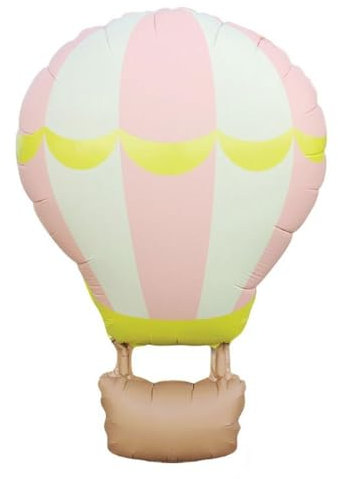 Pallone PALLONCINO a forma di MONGOLFIERA Rosa - 54x87cm - foil Mylar - addobbo decorazione party, compleanno, battesimo, nascita - gonfiabile ad elio o ad aria