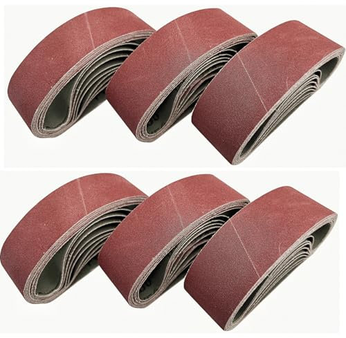FEIHU 10 pezzi Nastri abrasivi 40 x 303 mm. Per la lucidatura di metallo, legno.Carta abrasiva per nastri e levigatrici Grana 80