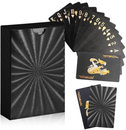 VIUWIZE 55 Karten Kartenspiele für die Famile, Perfekt als Kinderspiel, Reisespiel oder Spiel für Erwachsen schwarz