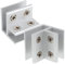 SHINEOFI 2 Pièces 90 pince à verre agrafe pour Serrer supports de main courante balustrade support de verre pince d'armoire pinces d'armoire alliage d'aluminium Silver