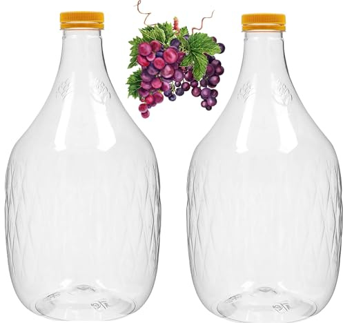 lilawelt24 5L Weinflasche Weinballon aus Kunstoff GÄRBALLON Ballonflasche Gallone Leere Flasche zum Befüllen Wasseraufbewahrung Gärflasche PET (2x5L)